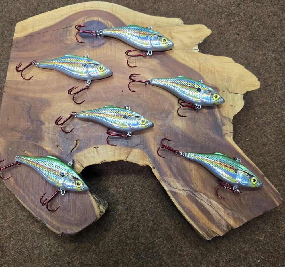 Rapala Lipless Crankbait Lures Rattlin Rap Holographic Green Lot Of 6 RAP#14